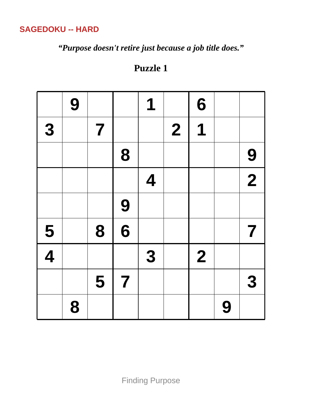 Sample 1 from Hard Sudoku for Finding Purpose