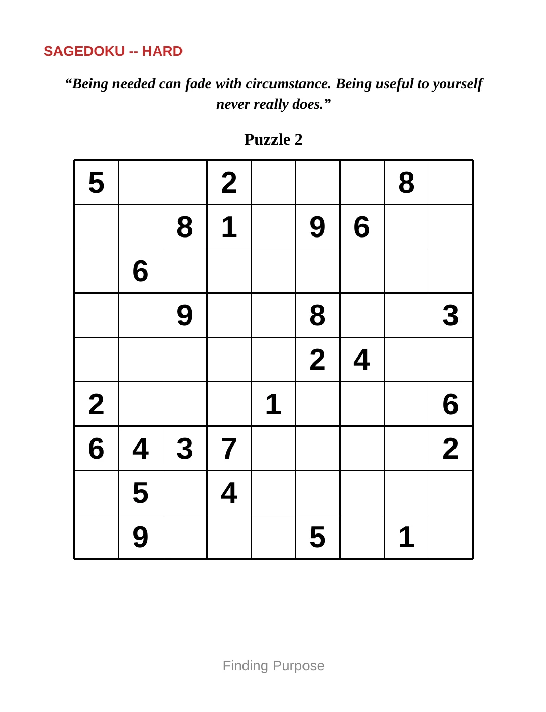 Sample 2 from Hard Sudoku for Finding Purpose